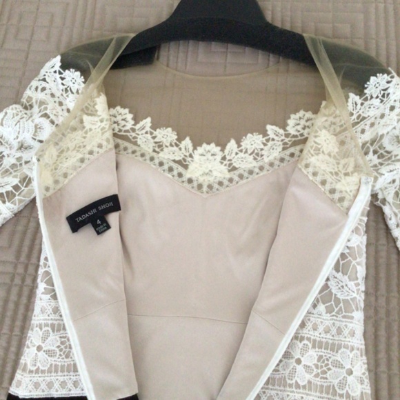 TADASHI Gown Gorgeous Ivory Tulle Lace Bodice - Picture 11 of 14